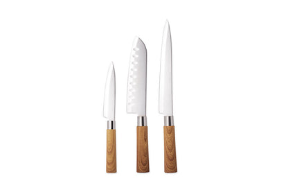 Knife set, 5pr, steel/wood