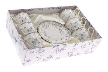 Tea set, 6 persons, 12 items, porcelain