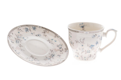 Tea set, 6 persons, 12 items, porcelain